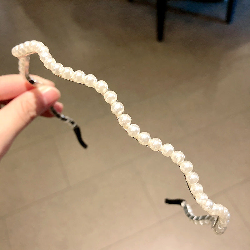 Pure Handmade Fish String Pearl Hairband Headband Girl's Hairpin