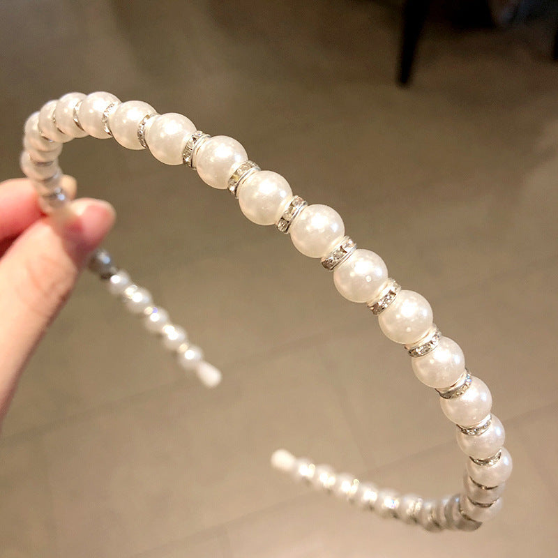 Pure Handmade Fish String Pearl Hairband Headband Girl's Hairpin